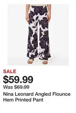TSC Stores Nina Leonard Angled Flounce Hem Printed Pant offer
