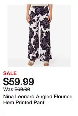 TSC Stores Nina Leonard Angled Flounce Hem Printed Pant offer