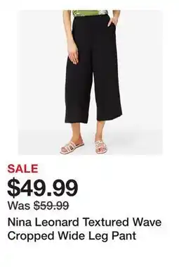 TSC Stores Nina Leonard Textured Wave Cropped Wide Leg Pant offer