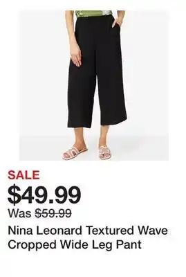 TSC Stores Nina Leonard Textured Wave Cropped Wide Leg Pant offer