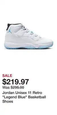 Sport Chek Jordan Unisex 11 Retro Legend Blue Basketball Shoes offer