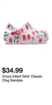 Sport Chek Crocs Infant Girls' Classic Clog Sandals offer