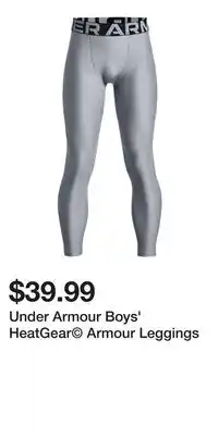 Sport Chek Under Armour Boys' HeatGear Armour Leggings offer