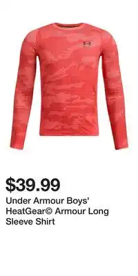 Sport Chek Under Armour Boys' HeatGear Armour Long Sleeve Shirt offer