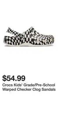 Sport Chek Crocs Kids' Grade/Pre-School Warped Checker Clog Sandals offer