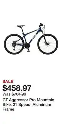 Sport Chek GT Aggressor Pro Mountain Bike, 21 Speed, Aluminum Frame offer
