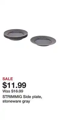 IKEA STRIMMIG Side plate, stoneware gray offer