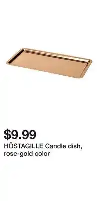 IKEA HÖSTAGILLE Candle dish, rose-gold color offer