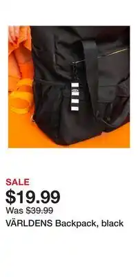 IKEA VÄRLDENS Backpack, black offer