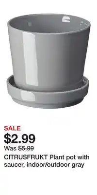 IKEA CITRUSFRUKT Plant pot with saucer, indoor/outdoor gray offer