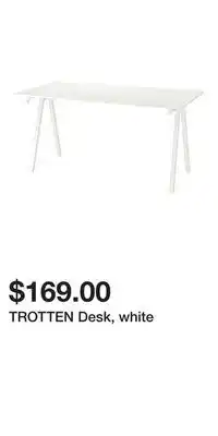IKEA TROTTEN Desk, white offer