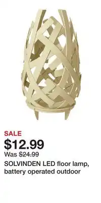 IKEA SOLVINDEN LED floor lamp, battery operated outdoor offer