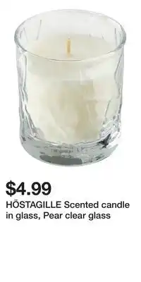IKEA HÖSTAGILLE Scented candle in glass, Pear clear glass offer