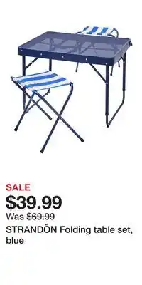 IKEA STRANDÖN Folding table set, blue offer