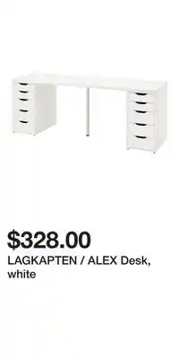 IKEA LAGKAPTEN / ALEX Desk, white offer