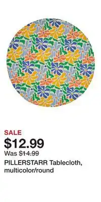 IKEA PILLERSTARR Tablecloth, multicolor/round offer