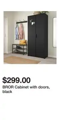 IKEA BROR Cabinet with doors, black offer