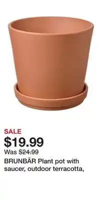 IKEA BRUNBÄR Plant pot with saucer, outdoor terracotta offer
