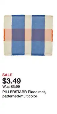 IKEA PILLERSTARR Place mat, patterned/multicolor offer