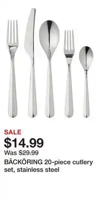 IKEA BÄCKÖRING 20-piece cutlery set, stainless steel offer