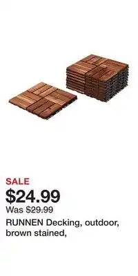 IKEA RUNNEN Decking, outdoor, brown stained offer