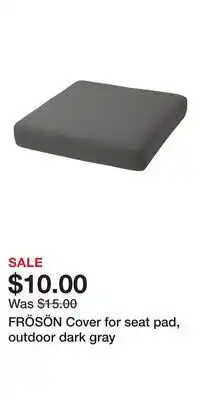 IKEA FRÖSÖN Cover for seat pad, outdoor dark gray offer