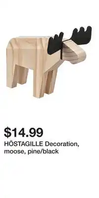 IKEA HÖSTAGILLE Decoration, moose, pine/black offer