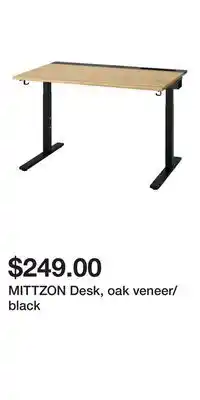 IKEA MITTZON Desk, oak veneer/black offer