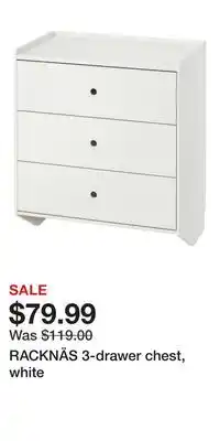 IKEA RACKNÄS 3-drawer chest, white offer