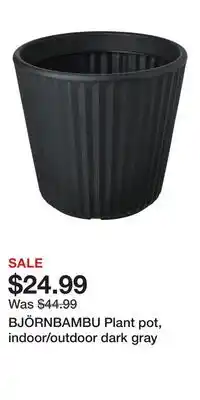 IKEA BJÖRNBAMBU Plant pot, indoor/outdoor dark gray offer