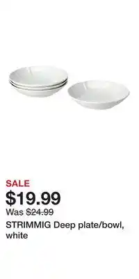 IKEA STRIMMIG Deep plate/bowl, white offer