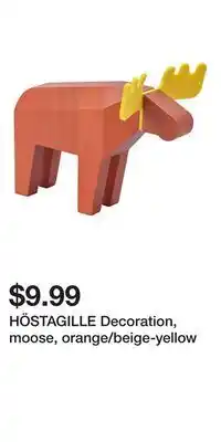 IKEA HÖSTAGILLE Decoration, moose, orange/beige-yellow offer