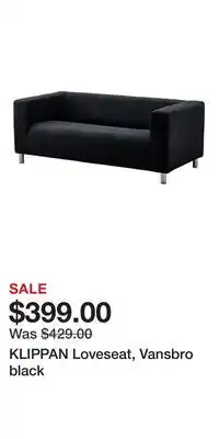 IKEA KLIPPAN Loveseat, Vansbro black offer