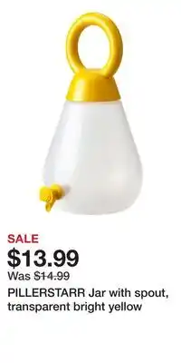 IKEA PILLERSTARR Jar with spout, transparent bright yellow offer