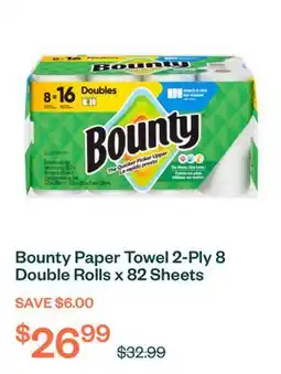 Voilà Bounty Paper Towel 2-Ply 8 Double Rolls x 82 Sheets offer
