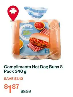 Voilà Compliments Hot Dog Buns 8 Pack 340 g offer