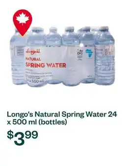 Voilà Longo's Natural Spring Water 24 x 500 ml (bottles) offer
