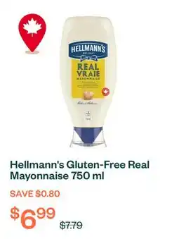 Voilà Hellmann's Gluten-Free Real Mayonnaise 750 ml offer