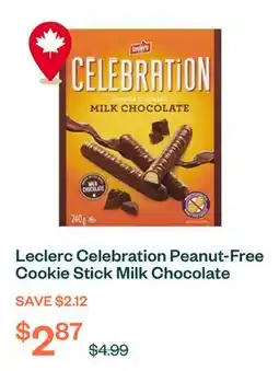 Voilà Leclerc Celebration Peanut-Free Cookie Stick Milk Chocolate 240 g offer