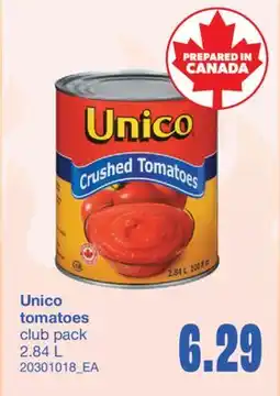 Wholesale Club UNICO TOMATOES, 2.84 L offer
