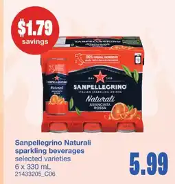 Wholesale Club NATURALI SPARKLING BEVERAGES, 6 x 330 mL offer
