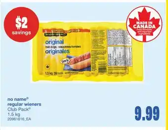 Wholesale Club REGULAR WIENERS, 1.5 kg offer