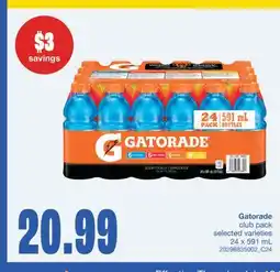 Wholesale Club GATORADE, 24 x 591 mL offer