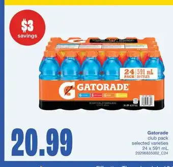 Wholesale Club GATORADE, 24 x 591 mL offer