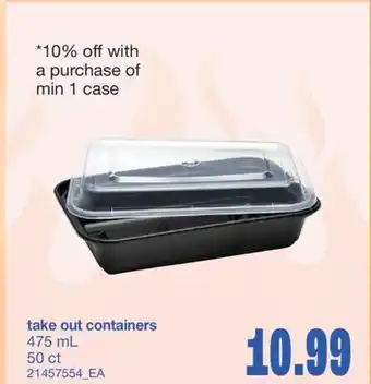 Wholesale Club TAKE OUT CONTAINERS, 475 mL 50 ct offer