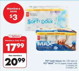 Wholesale Club BATH TISSUE 30=100 ROLLS OR MAX 8=24 PAPER TOWEL ROLLS offer