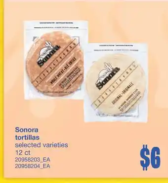 Wholesale Club SONORA TORTILLAS, 12 ct offer