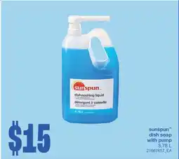 Wholesale Club SUNSPUN DISH SOAP WITH PUMP, 3.78 L offer