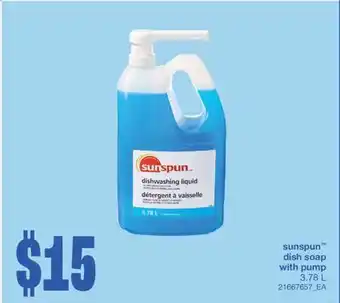 Wholesale Club SUNSPUN DISH SOAP WITH PUMP, 3.78 L offer
