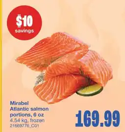 Wholesale Club MIRABEL ATLANTIC SALMON PORTIONS, 6 OZ, 4.54 kg offer